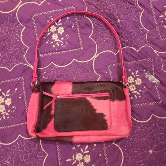 Vintage Handbags - Vintage Pink Cowhide Facondini Purse Bag